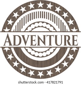 Adventure vintage wooden emblem