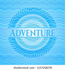 Adventure water wave concept emblem background.