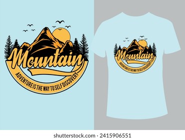 Adventure is the way to self discovery typography unique, custom, vintage T-shirt Design