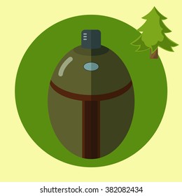 adventure web icon, flat design, cold weather canteen