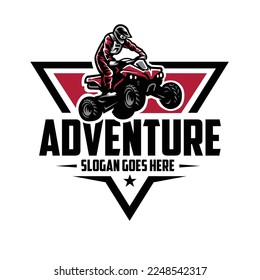 Vector de logotipo ATV salvaje de aventura aislado