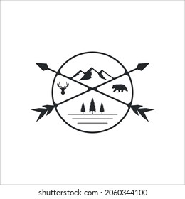 adventure wild life logo vintage vector illustration template icon isolated design