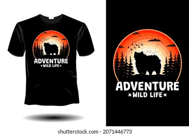 adventure wild life mockup retro vintage design