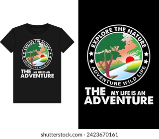 Adventure wild life T shirt design. creative design. explore the nature vintage t shirt. beautiful nature t shirt