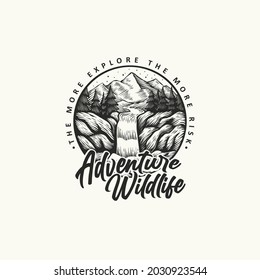 adventure wildlife hand drawing vector illustration template design on white background