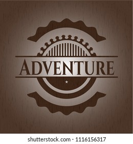 Adventure wooden emblem. Vintage.