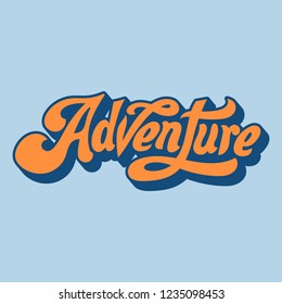 Adventure word typography style illustration