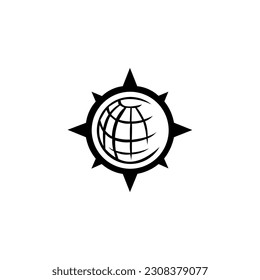 diseño de ilustraciones vectoriales del icono de brújula de mundo de aventura.