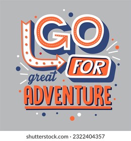 Adventure is worthwhile quote text art  simple typography design