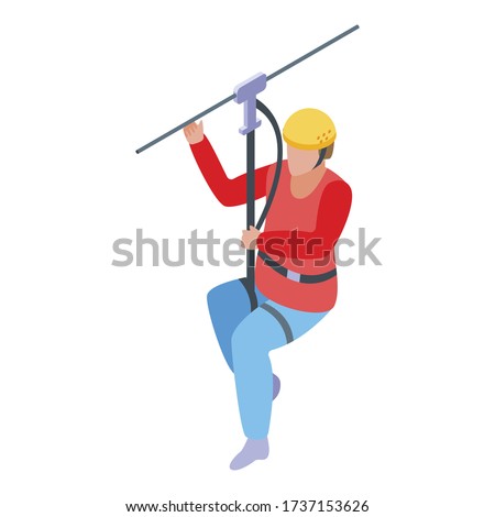 Adventure zip line icon. Isometric of adventure zip line vector icon for web design isolated on white background