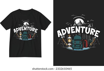 Adventure.Exotic retro vintage style summer holiday travel clothing t shirt vector graphics design illustration.slogan tees.tropical hawaii surfing palms palm tree surfer sport surfboard trees sea sun