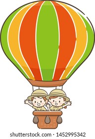 Adventurer children in a balloon