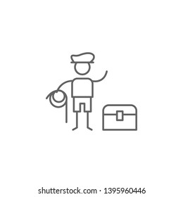 Adventurer, crate, overturn icon. Element of adventure icon. Thin line icon for website design and development, app development. Premium icon
