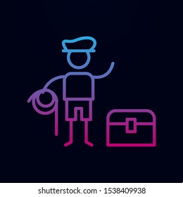Adventurer, crate, overturn nolan icon. Simple thin line, outline vector of adventure icons for ui and ux, website or mobile application