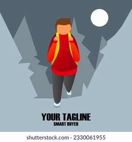 Adventurer Flat Design Vector Illustration