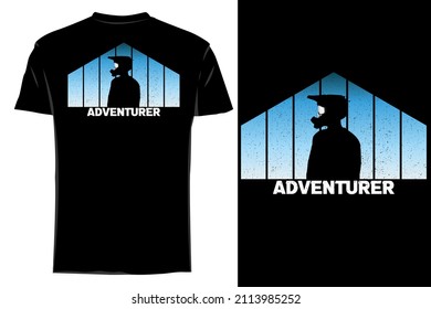 Adventurer silhouette t shirt mockup retro vintage