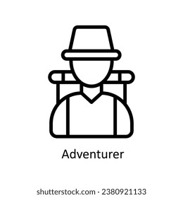 Adventurer  vector  outline Design illustration. Symbol on White background EPS 10 File 