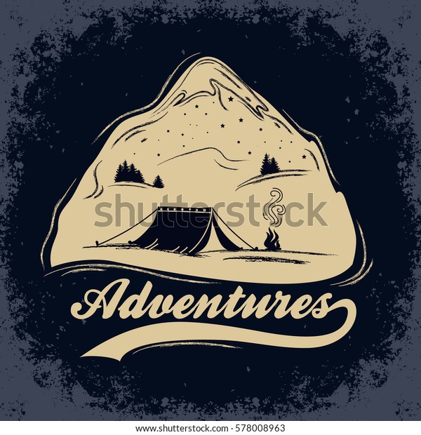 Adventures Hand Drawn Inspiration Typography Tshirt Stock Vector ...