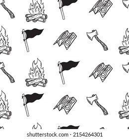 Adventures illustrations pattern. Doodle travel vector set.