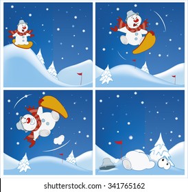 Adventures of a Snowman. Cartoons and Comics for you Design