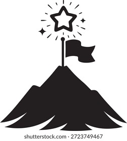 Silueta de icono de Vector aventurero y aspiracional