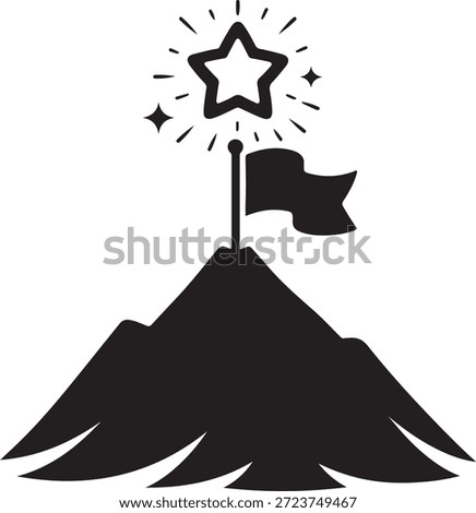 Adventurous, aspirational vector icon silhouette