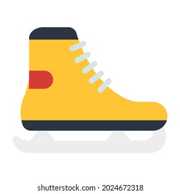 Adventurous footwear icon, flat design of ice skate