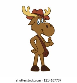 Adventurous moose vector illustration 