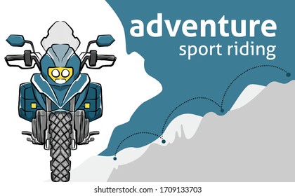 Adventurous motorbike exploring the world. Background Vector EPS20