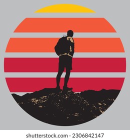 Adventurous Trails: Showcasing the Spirit of Hiking Mountains with a Striking T-Shirt Artwork