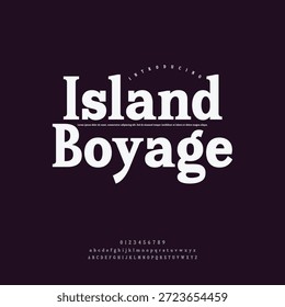 Um design de logotipo de vetor aventureiro para Island Boyage, ideal para agências de viagens e promoções de férias tropicais.