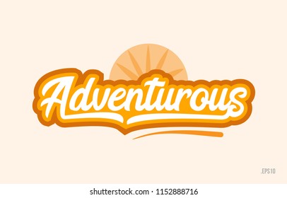 adventurous word with orange color suitable for card icon or typography logo design