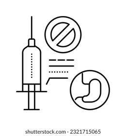 adverse reaction to anesthesia line icon vector. adverse reaction to anesthesia sign. isolated contour symbol black illustration