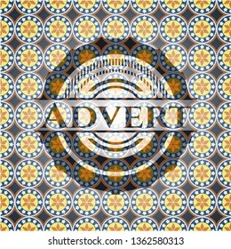Advert arabic emblem background. Arabesque decoration.