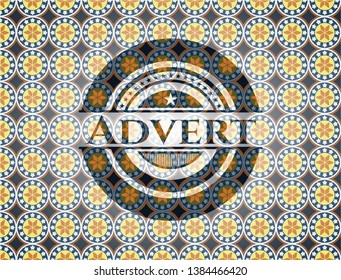 Advert arabic emblem background. Arabesque decoration.