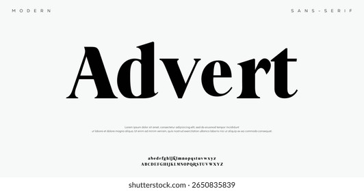 Advert Creative font. Modern abstract digital tech font. Logo creative font, type, technology, movie, digital, music, movie. Fonts and illustration in vector format.