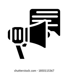 advert loudspeaker glyph icon vector. advert loudspeaker sign. isolated contour symbol black illustration