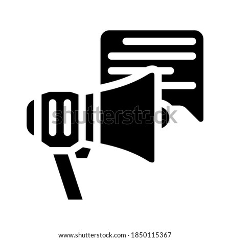 advert loudspeaker glyph icon vector. advert loudspeaker sign. isolated contour symbol black illustration