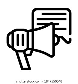 advert loudspeaker line icon vector. advert loudspeaker sign. isolated contour symbol black illustration