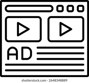 Ícone do vetor de anúncio. Pode ser usado para impressão, aplicativos móveis e da Web.