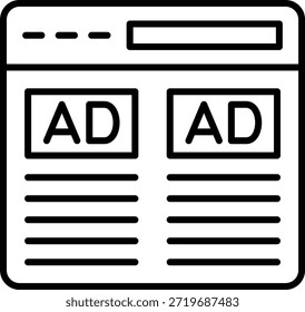 Ícone do vetor de anúncio. Pode ser usado para impressão, aplicativos móveis e da Web.