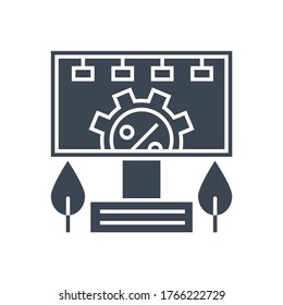 Adverting Service Related Vector Glyph Icon. Isolated on White Background. Vector Illustration.