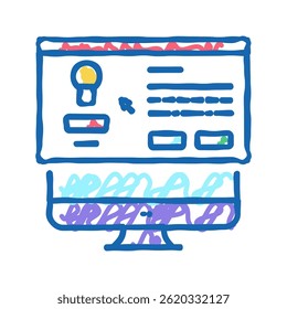 advertis pop-up window doodle icon sketch vector. advertis pop-up window sign. isolated symbol illustration