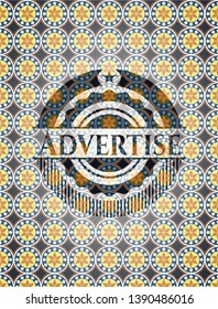 Advertise arabesque emblem. arabic decoration.