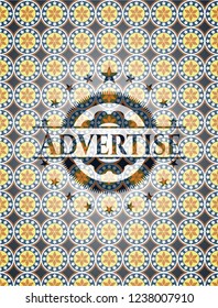 Advertise arabesque emblem background. arabic decoration.