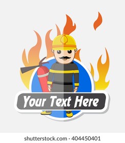 Advertise Banner for Fire-Brigade Concept Vector Illustration