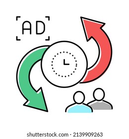 advertise to buyers clients converter color icon vector. advertise to buyers clients converter sign. isolated symbol illustration