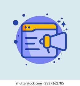 Advertise flat illustration. Marketing signs vector illustration.