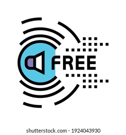 advertise of free shipping color icon vector. advertise of free shipping sign. isolated symbol illustration