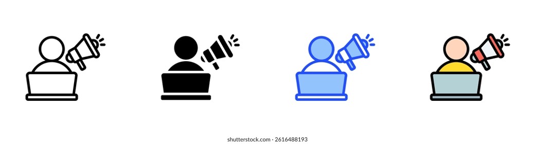 Advertise Icon Set With Multiple Style Collection